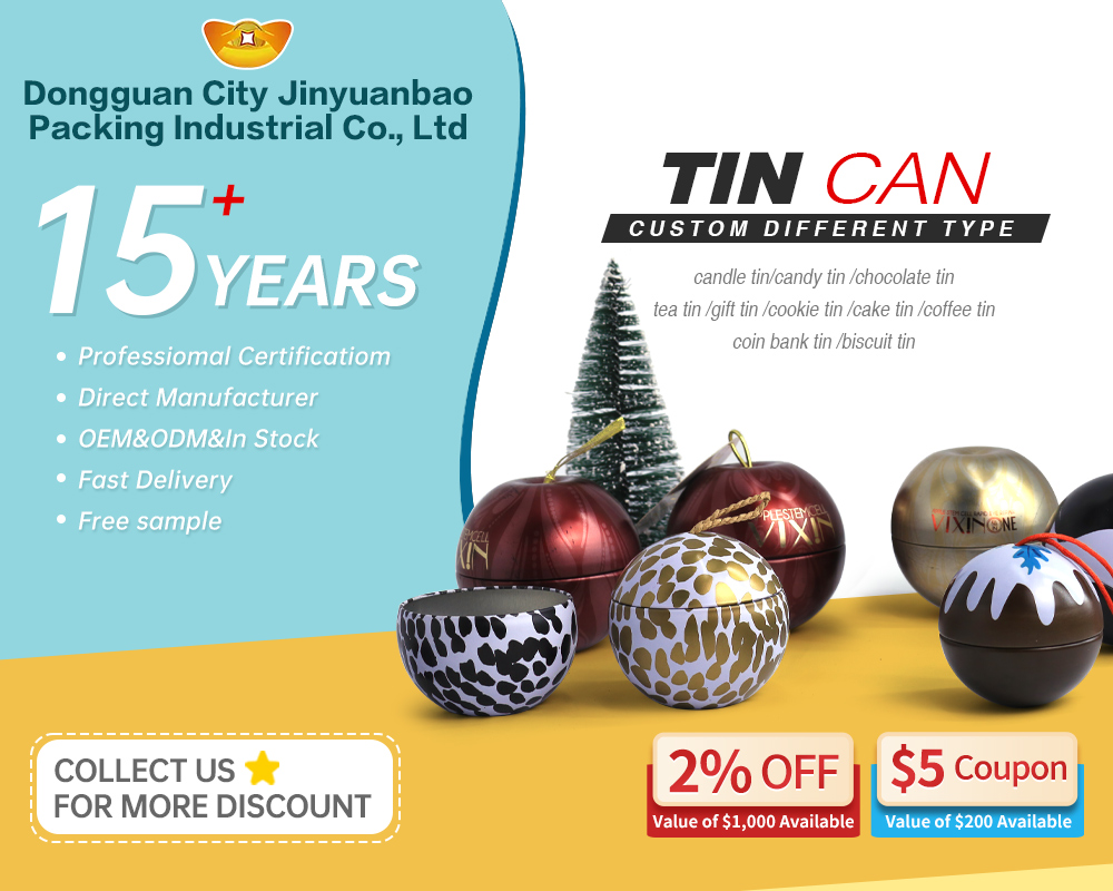 Christmas gift tin ball wax tin containers