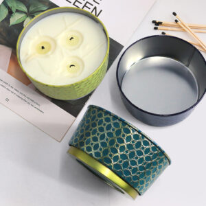 Uniqe bowl shape metal candle tin jar