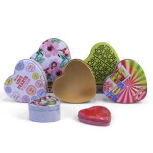 Heart shape tin box for gift package