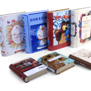 Creative book shape metal tin can for package