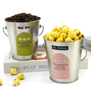 Mini handle metal tin buckets for as gift