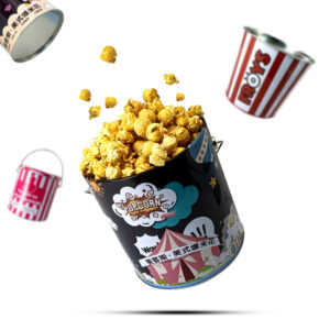 Metal tinplate empty popcorn tin containers