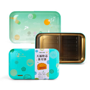 Durable rectangular tin box for mooncakes/snacks